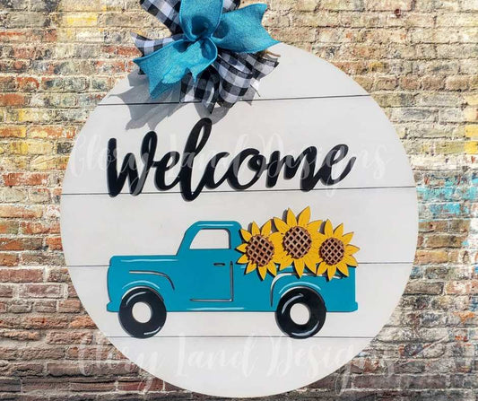 Welcome Truck with Sunflowers