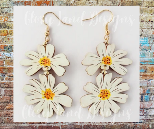 Dangle Double Daisy Earrings